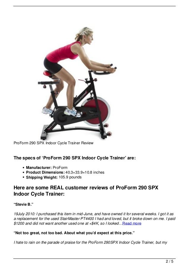 ProForm 290 SPX Indoor Cycle Trainer Review