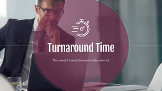 Turnaround Time
The sooner it’s done, the sooner they can start.
 