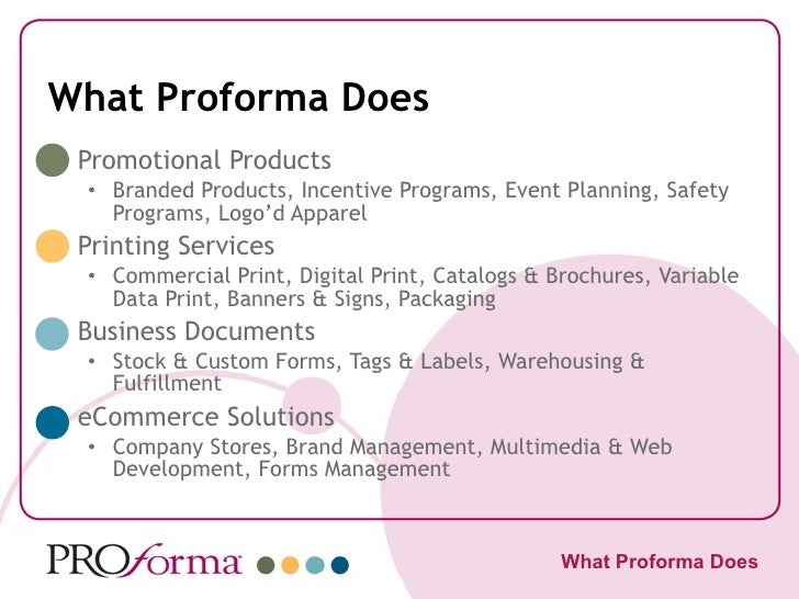 proforma products