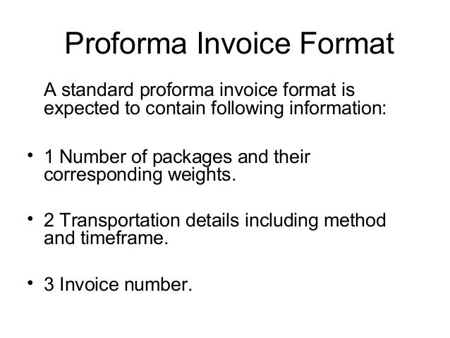 what is proforma invoice