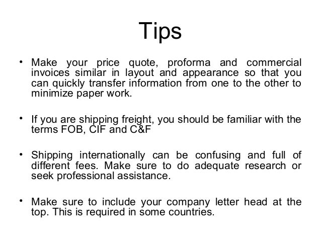 how to make a proforma invoice