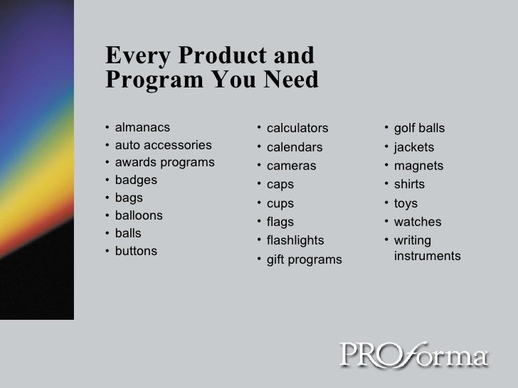proforma products