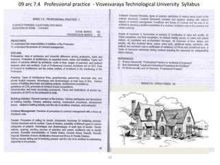09 arc 7.4 Professional practice - Visvesvaraya Technological University Syllabus
02
 