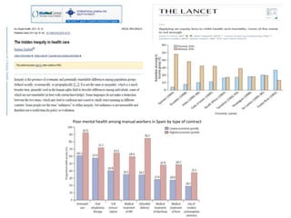 Poor mental health among manual workers in Spain by type of contract
 