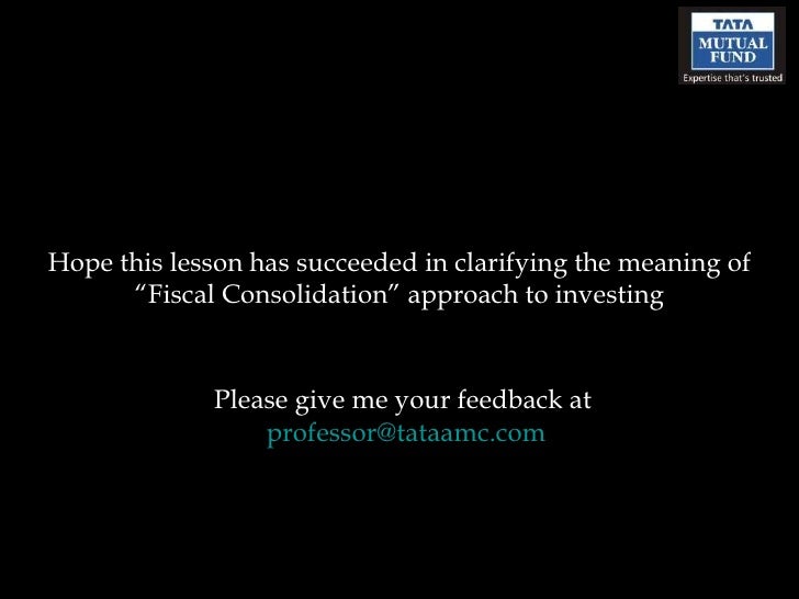 Understanding Fiscal Consolidation