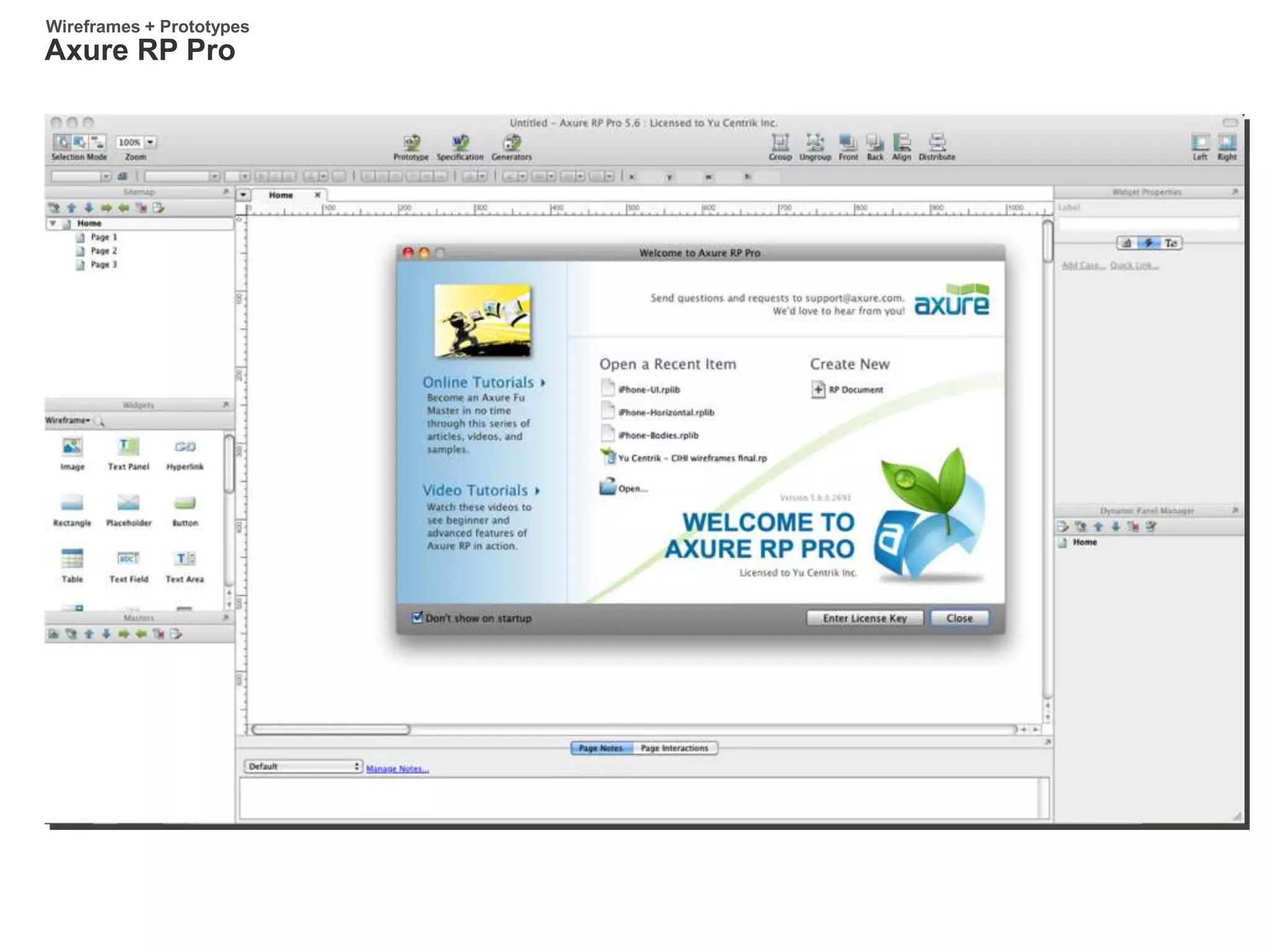 Axure RP Pro
Wireframes + Prototypes
 