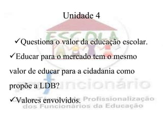 Unidade 3O trabalho como prática educativa.