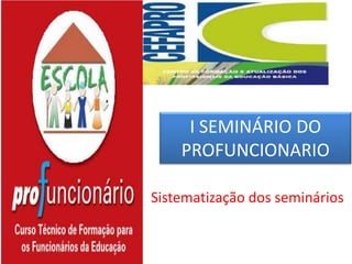 I SEMINÁRIO DO
PROFUNCIONARIO
Sistematização dos seminários

 