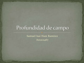 Samuel IsaíHam Ramírez A01212467 Profundidad de campo 