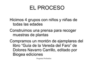 EL PROCESO Hicimos 4 grupos con niños y niñas de todas las edades 