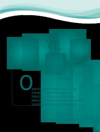 VI.
ORIENTACIONES DIDÁCTICAS (CON
EJEMPLOS IDENTIFICANDO LOS
PROCESOS INVOLUCRADOS Y LA
MOVILIZACIÓN DE SABERES UBICANDO
LA GRADUACIÓN DE LOS MISMOS)
 