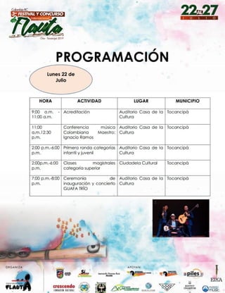 Programación Festival de Flauta 2019