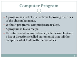 Fundamentals of Programming Chapter 2 | PPT | Programming Languages ...