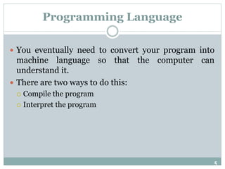 Fundamentals of Programming Chapter 2
