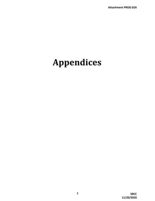 Appendices
Attachment PROG 02A
7 SBCC
11/20/2020
 