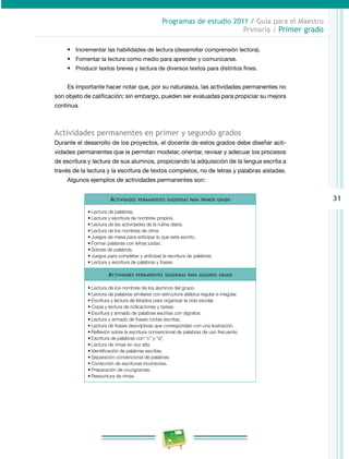 Programa de estudios 2011 primer grado primaria guía para el maestro | PDF
