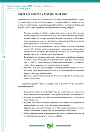 Programa de estudios 2011 primer grado primaria guía para el maestro | PDF