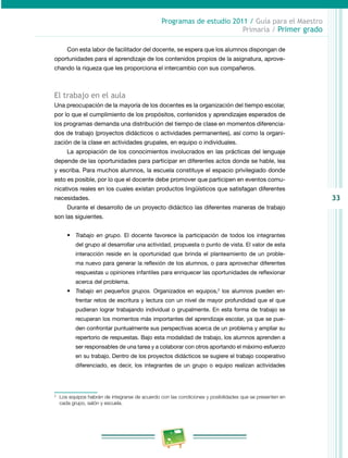 Programa de estudios 2011 primer grado primaria guía para el maestro | PDF