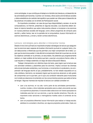 Programa de estudios 2011 primer grado primaria guía para el maestro | PDF
