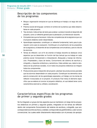 Programa de estudios 2011 primer grado primaria guía para el maestro | PDF