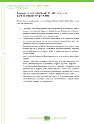 Programa de estudios 2011 primer grado primaria guía para el maestro | PDF