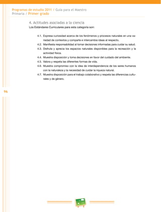 Programa de estudios 2011 primer grado primaria guía para el maestro | PDF