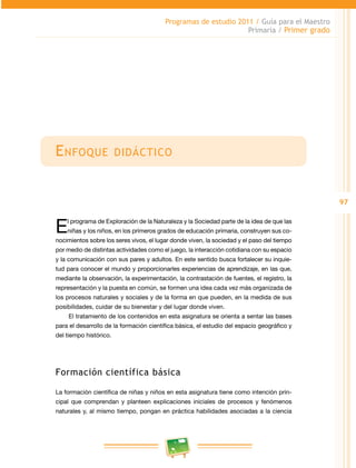 Programa de estudios 2011 primer grado primaria guía para el maestro | PDF
