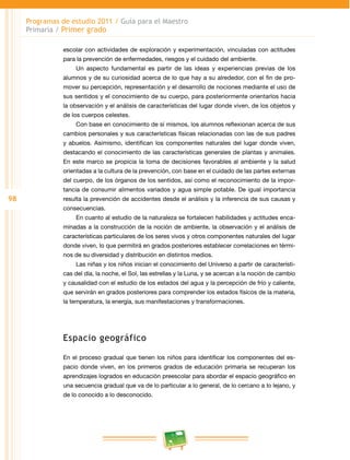 Programa de estudios 2011 primer grado primaria guía para el maestro | PDF