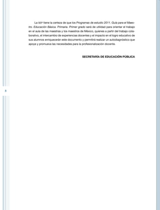 PROGRAMA DE ESTUDIOS PRIMER GRADO | PDF