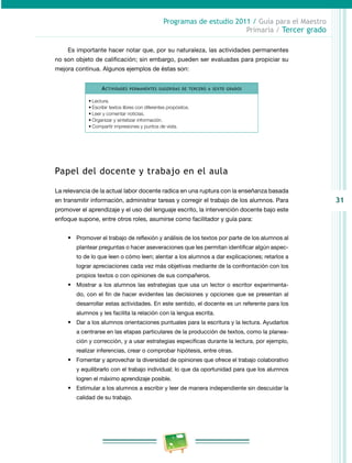 Programa de estudio 2011 / Guia para el maestro primaria tercer grado | PDF