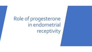 Role of progesterone
in endometrial
receptivity
 