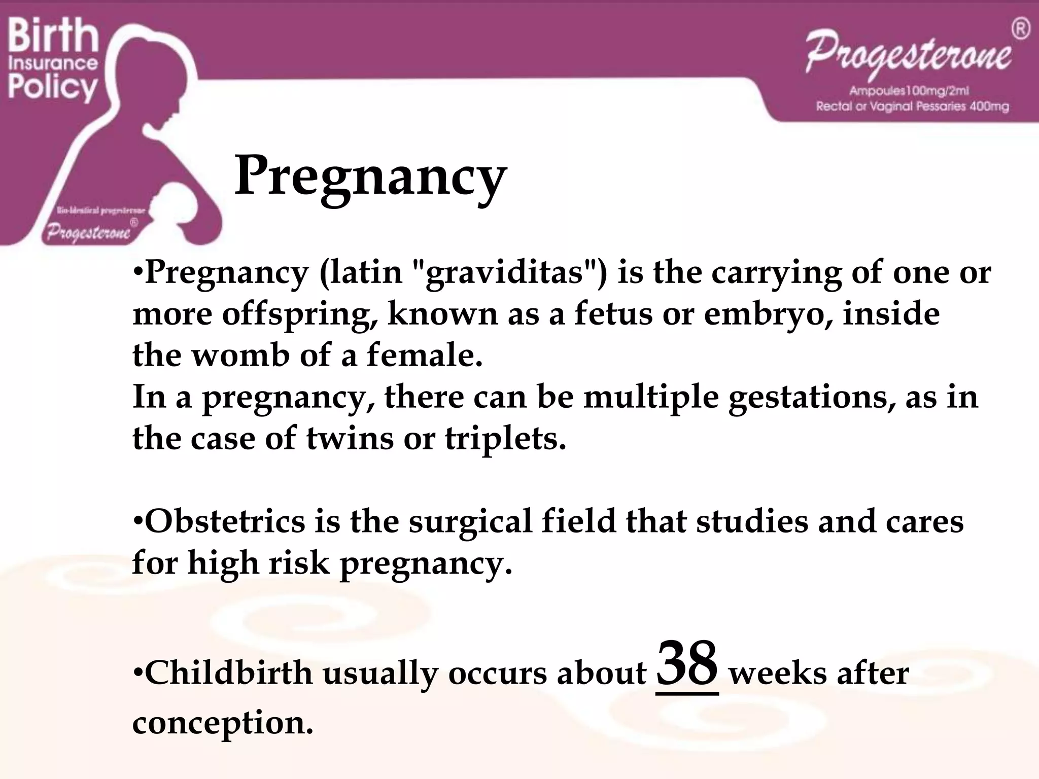 What is the definition of Preterm birth (PTB), Miscarriage, Puerperal depression, Luteal insufficiency ?