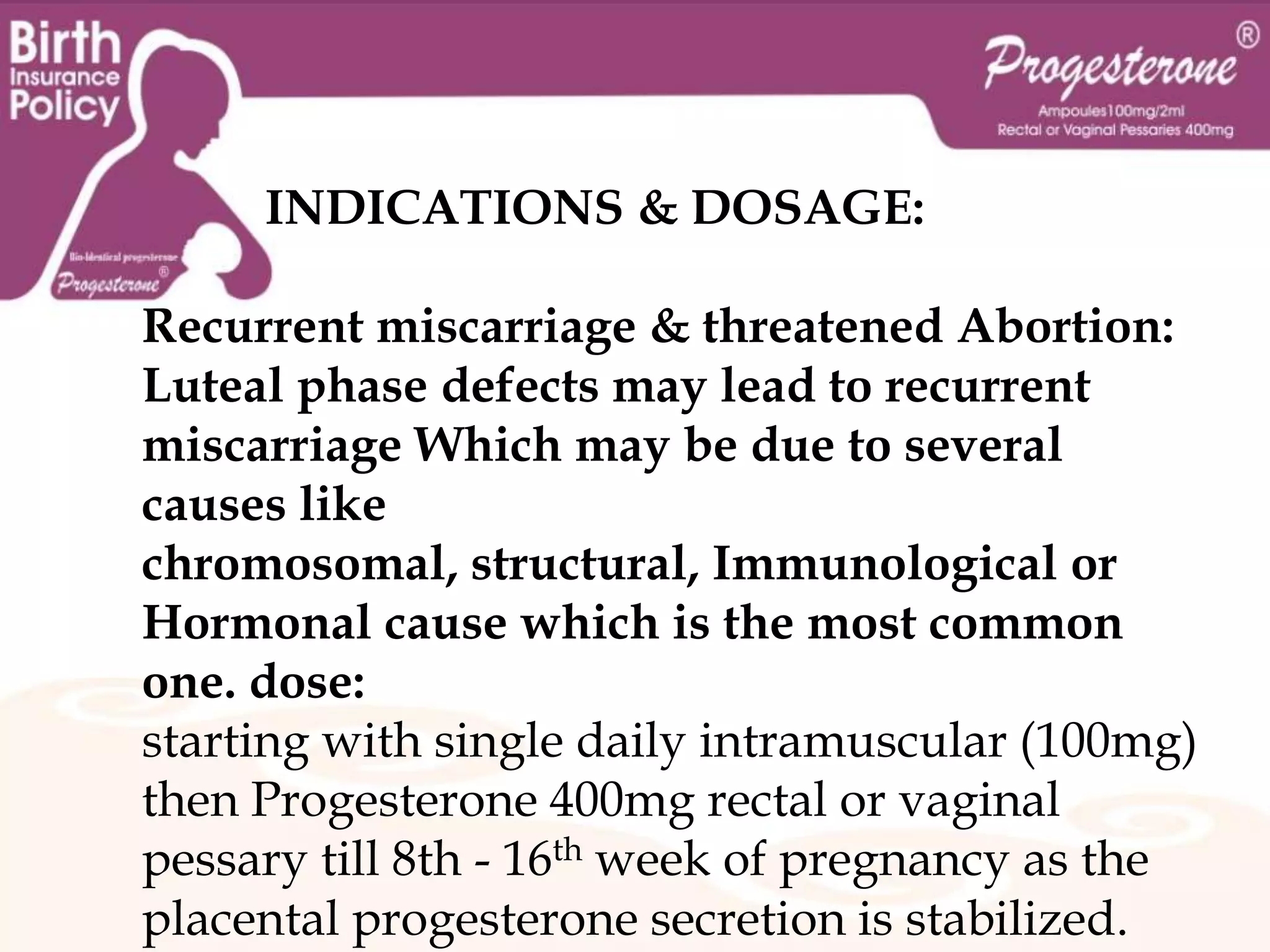 Role of progesterone in PTL   	reduction: Relaxes the uterine musculature through:1-  Suppressing Calcium-Calmodulin-light chain kinase system, so decreases Calcium influx.2- recently it was found that progesterone increases the cAMP concentration in the myometrial tissue, leading to a remarked decrease in the amplitude and activity area of the myometrial contractions.