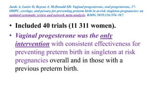 Role of Progesterone in Preterm Labour | PPTX