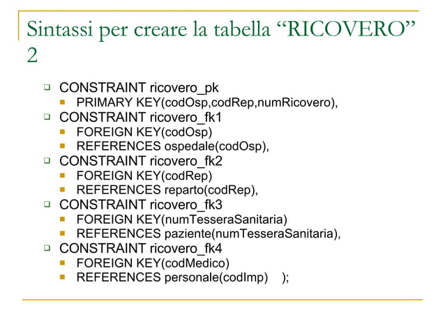 Progettazione Concettuale Database Ospedale