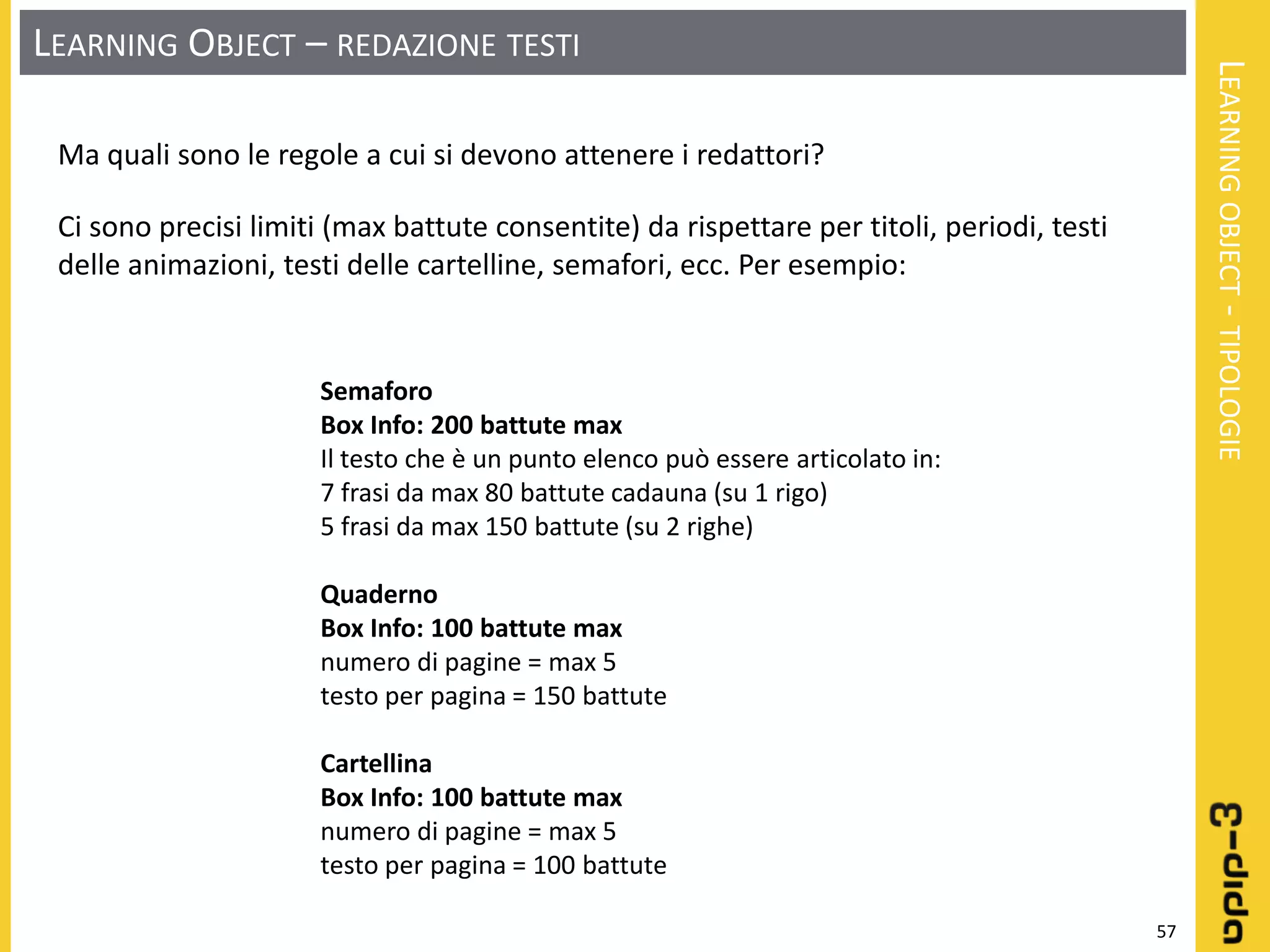 Learning object: Definizione - Progettazione - Realizzazione