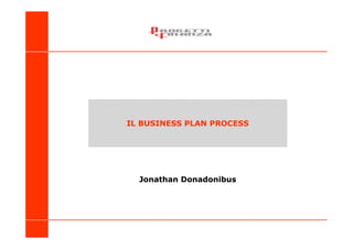 IL BUSINESS PLAN PROCESS




  Jonathan Donadonibus
 