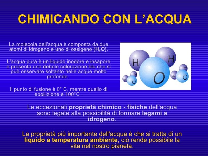 Da Cosa E Composta L Acqua Progetto acqua