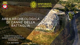 AREA ARCHEOLOGICA
DI CANNE DELLA
BATTAGLIA
Corso di Conoscenza e
Conservazione del Patrimonio
Archeologico
A.A. 2021/2022
 