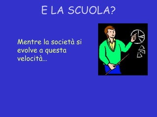E LA SCUOLA?

Mentre la società si
evolve a questa
velocità…
 
