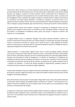 Progetto DeSeCo | PDF