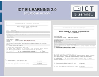 ICT E-LEARNING 2.0
SITUAZIONE AD OGGI
 