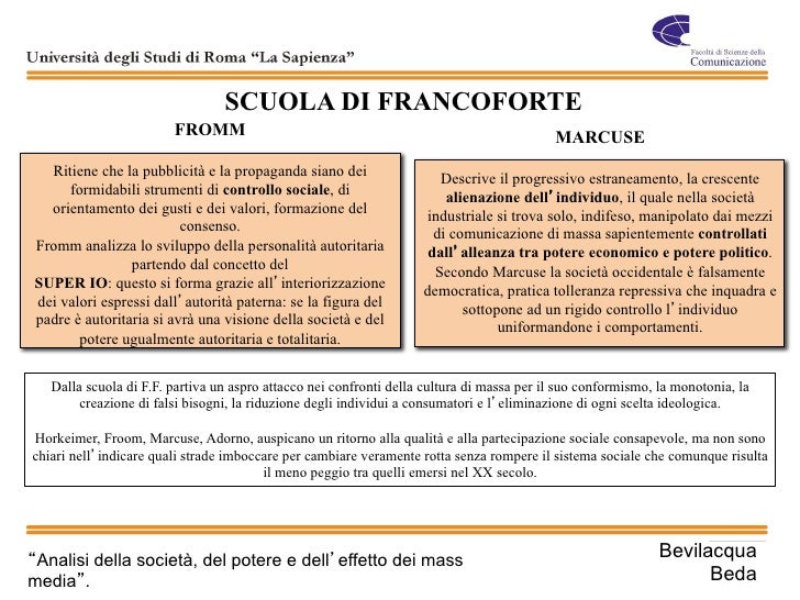 scuola di Francoforte: Fromm Marcuse