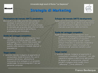 Università degli studi di Roma La Sapienza


                                  Strategia di Marketing

Penetrazione del me...