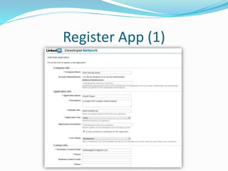 A simple PHP LinkedIn OAuth 2.0 example | PPTX