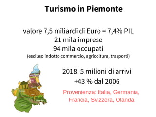 valore 7,5 miliardi di Euro = 7,4% PIL
21 mila imprese
94 mila occupati
(escluso indotto commercio, agricoltura, trasporti...