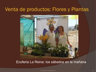 Venta de productos: Flores y Plantas




    Ecoferia La Reina: los sábados en la mañana

                  Corporación Indoamérica         18
 
