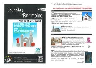 Programme des Journées européennes du Patrimoine - Rochefort-en-Terre Tourisme