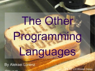 The Other
Programming
Languages
By Aleksei Lorenz
@hypst CC BY 2.0 Windell Oskay
 