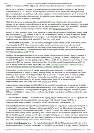 Prognosis and treatment of cardiogenic shock complicating acute ...
